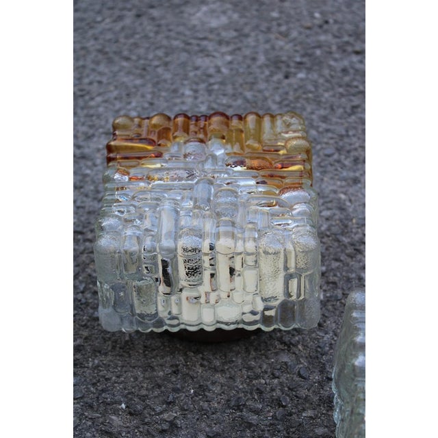 AVMazzega Square Ceiling or Wall Lights from Mazzega, Italy, 1970s, Set of 2 For Sale - Image 4 of 12