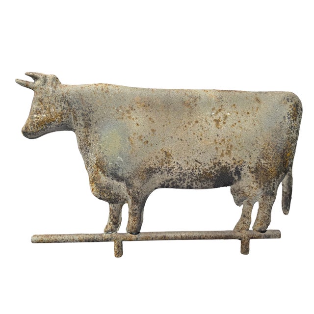 This tin weathervane depicts a boldly profiled ox, a form mimicked with the prestigious Harris & Co.. This vane represents...