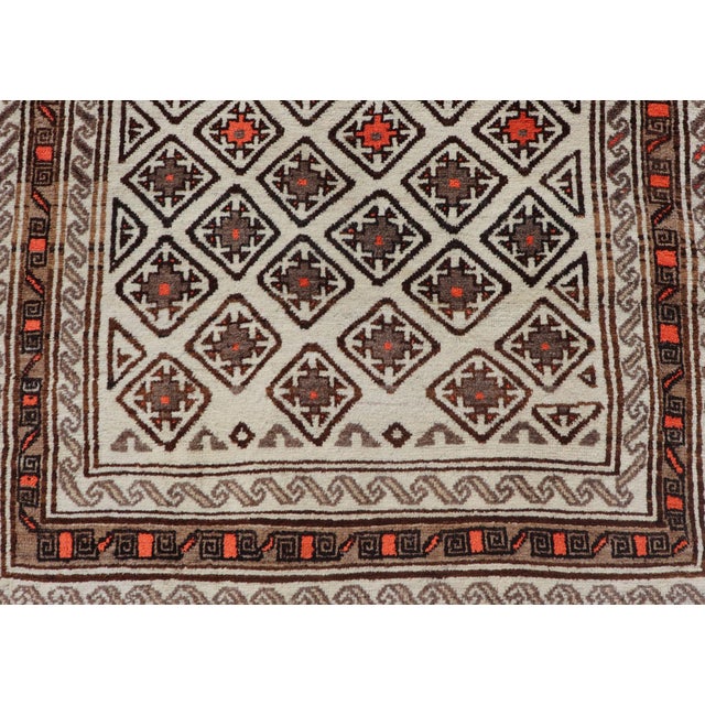 Antique Hand-Knotted Baluch Tribal Rug With All-Over Geometric Diamond Design 4'8 X 7'2 For Sale - Image 12 of 12