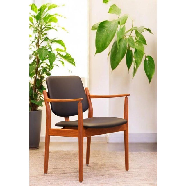 Armchair in Teak and Leather by Arne Vodder for France & Son, 1950s For Sale - Image 13 of 16