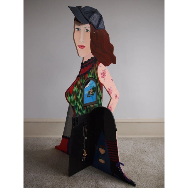 1980s Original Arona Reiner Mid-Century Modern Postmodern Surrealist Plastic Portrait Female 3-D Double-Sided Sculpture For Sale - Image 4 of 7