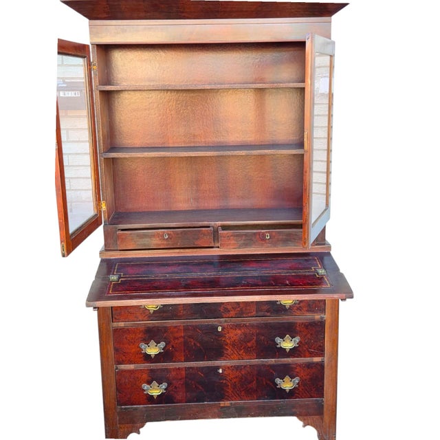 19th C American Mahogany/ 2 Pieces/ Victoria Secretary Refurbished. For Sale - Image 13 of 18