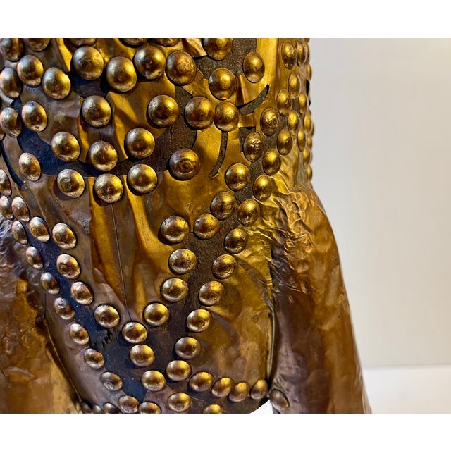 Large Vintage African Wooden Mortar and Pestle with Brass Rivets, 1970s, Set of 2 For Sale - Image 4 of 10