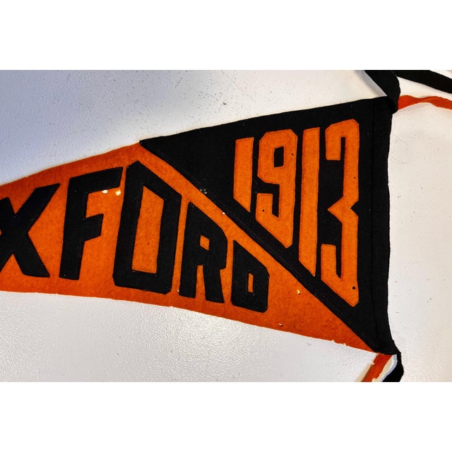 Oxford Vintage Pennant, 1913 "in good vintage conditions" "some small holes in the felt" "great color and graphic" "size...