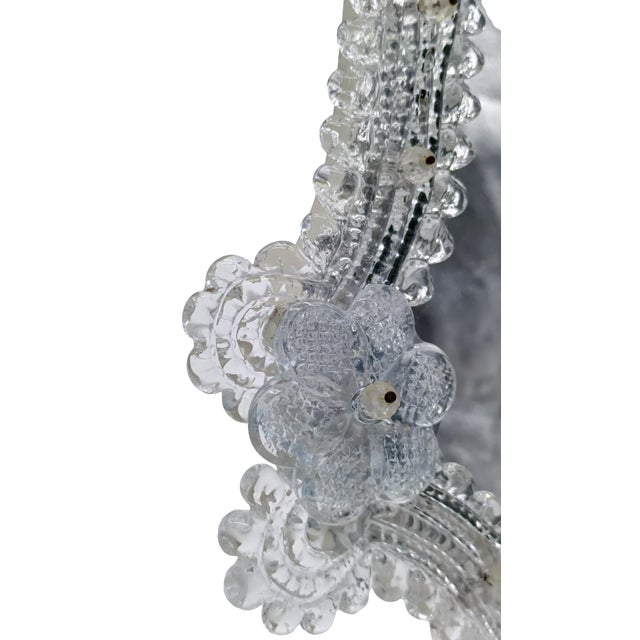 Murano Glass Table Mirror attributed to Barovier & Toso., Italy, 1950s For Sale - Image 6 of 8