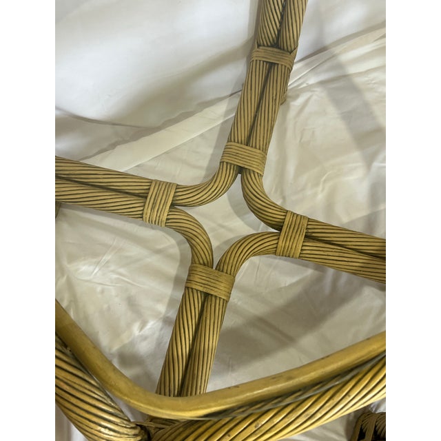 1970s Vintage Twisted Pencil Reed Coffee Table Set of 3 For Sale In Dallas - Image 6 of 6