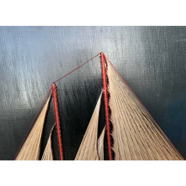 Nautical 1970s Vintage String Art Sailboat Picture For Sale - Image 3 of 4