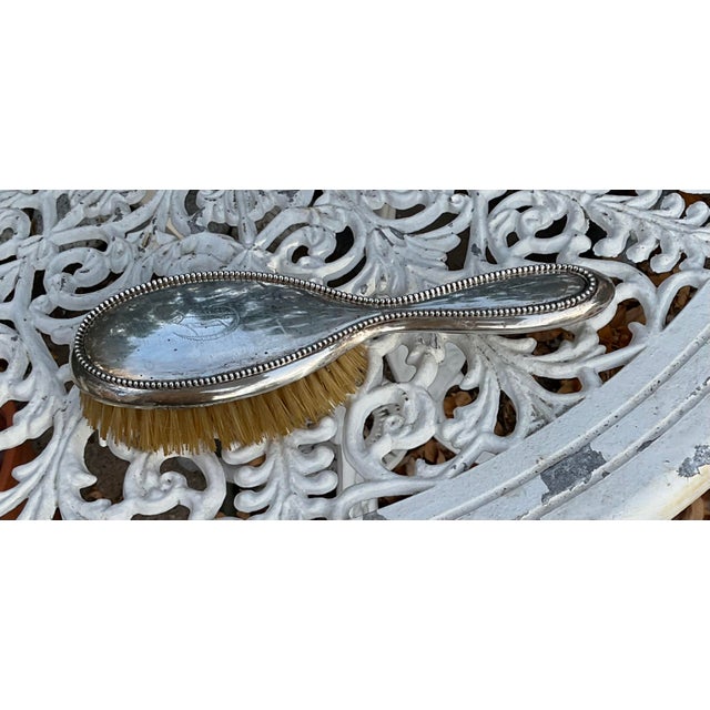 American Antique Sterling Hair Brush For Sale - Image 3 of 6