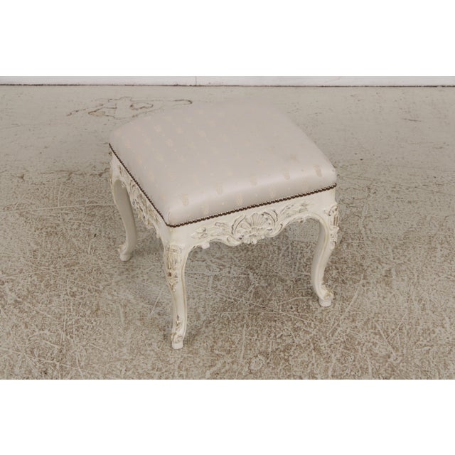 Approx: 15 Years Old Quality Construction French Style Tack Head Trim Chalk Painted Finish Brand New Pineapple Print Off...