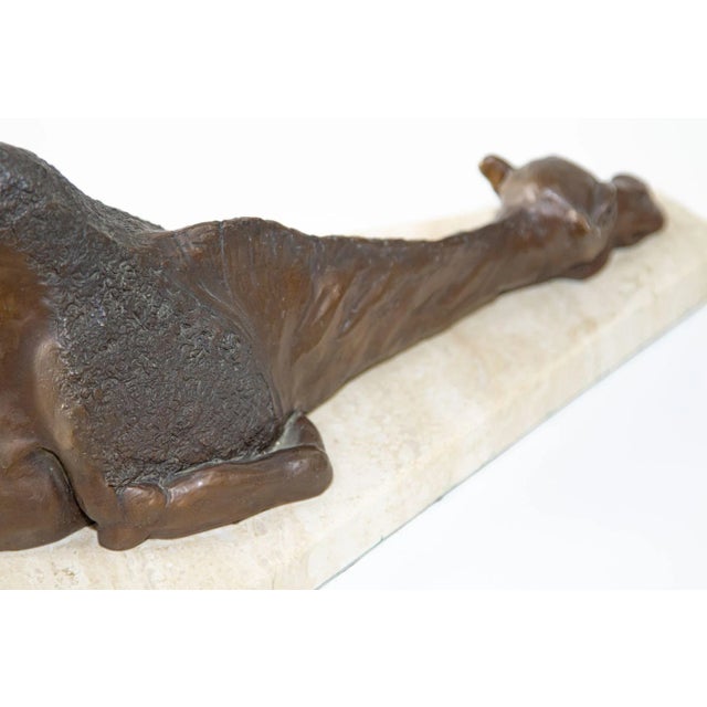 Bronze Resting Camel Sculpture on Marble Stand French School For Sale - Image 11 of 13