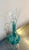 1960s Murano Hand Painted Aqua Mini Glass Bud Vase For Sale - Image 5 of 5