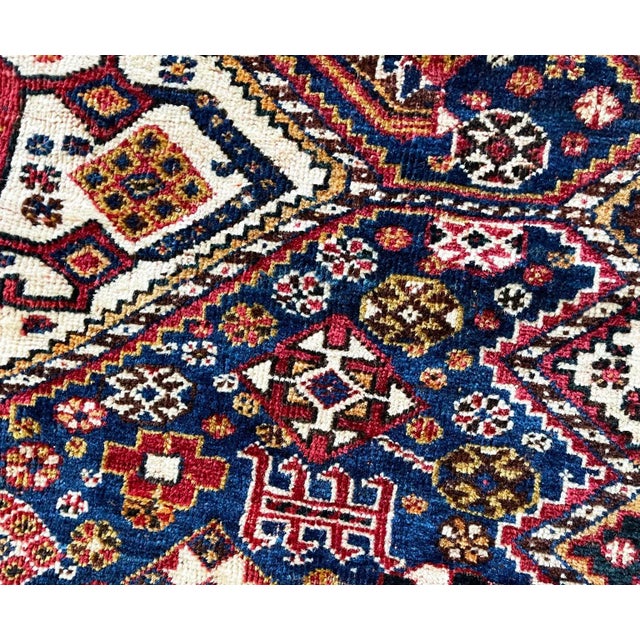 Early 20th Century Antique Qashqai/ Shiraz Rug, 4'6" X 6'2", #17428 For Sale - Image 9 of 13