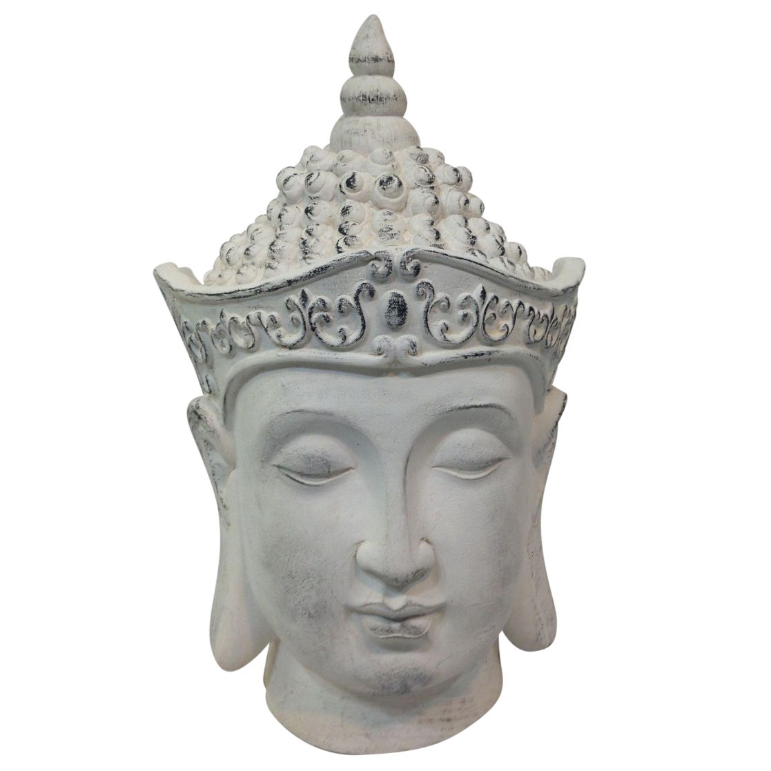 Large Plaster Buddha Head Statue Chairish