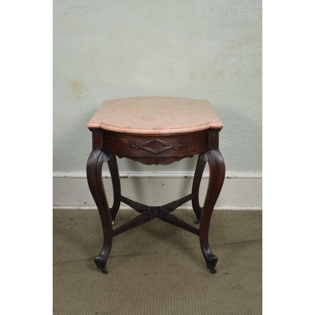 Victorian Walnut Antique Marble Top Parlor Table Chairish
