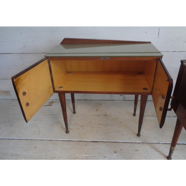 Art Deco Bedside Tables in Briar Brass and Glass, 1950s, Set of 2 For Sale - Image 10 of 18