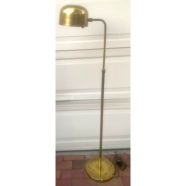 1970s Heavy Global Brass Reading Floor Lamp For Sale - Image 5 of 5
