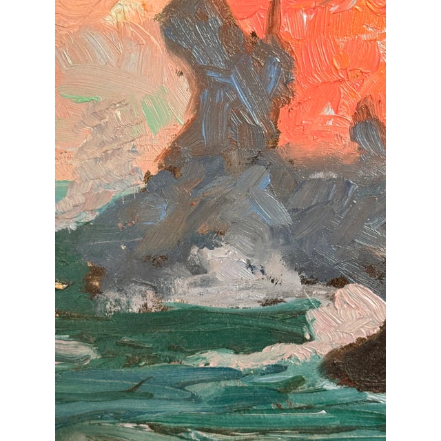 Paper Circa: 1987 George T. Chakos: West Coast Series: "Rocky Coast of Marin County: Sunrise Seas and Skies" For Sale - Image 7 of 9
