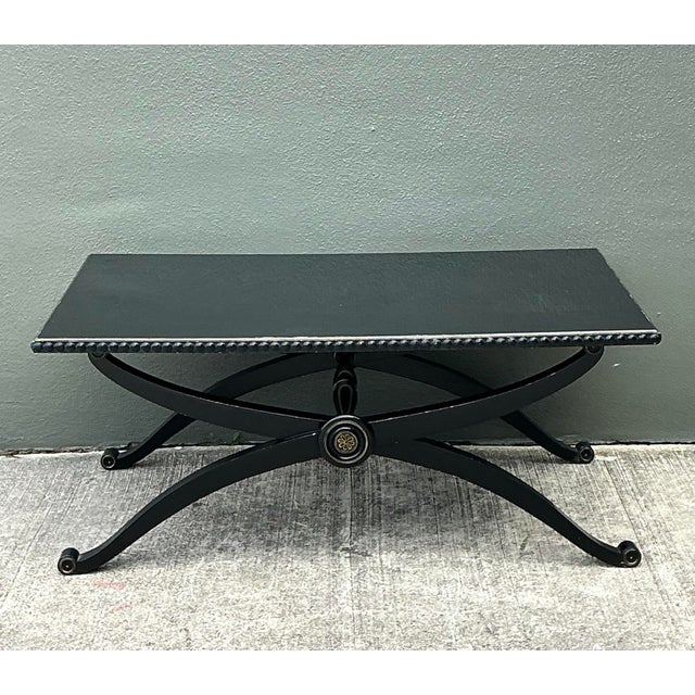 Vintage Lacquered X Base Coffee Table For Sale - Image 9 of 12