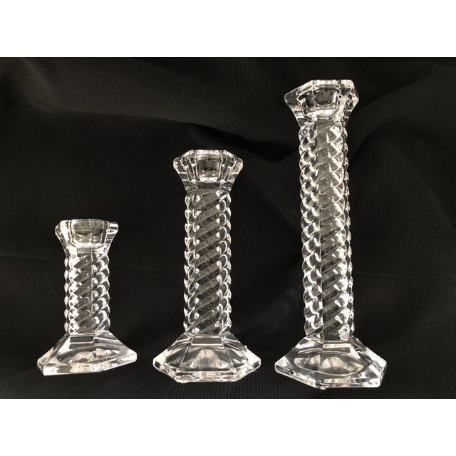 Marquis by Waterford Crystal Twist Design Set of 3 Candlesticks Chairish