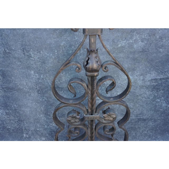Black 1920s Monumental Spanish Revival Floor Lamp For Sale - Image 8 of 12