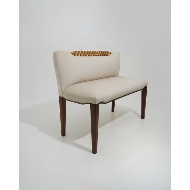 An early and refined example of Italian design, this upholstered bench illustrates the formative language through which...
