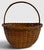 American Large Antique American Split Hickory Gathering Basket With Bentwood Handle For Sale - Image 3 of 6