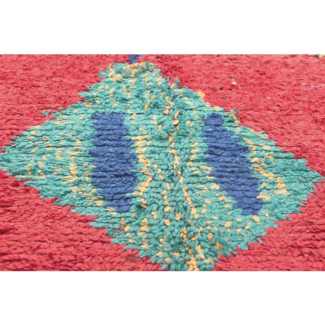Mid 20th Century Vintage Red Boujad Moroccan Rug - 04'05 X 09'03 For Sale - Image 5 of 9