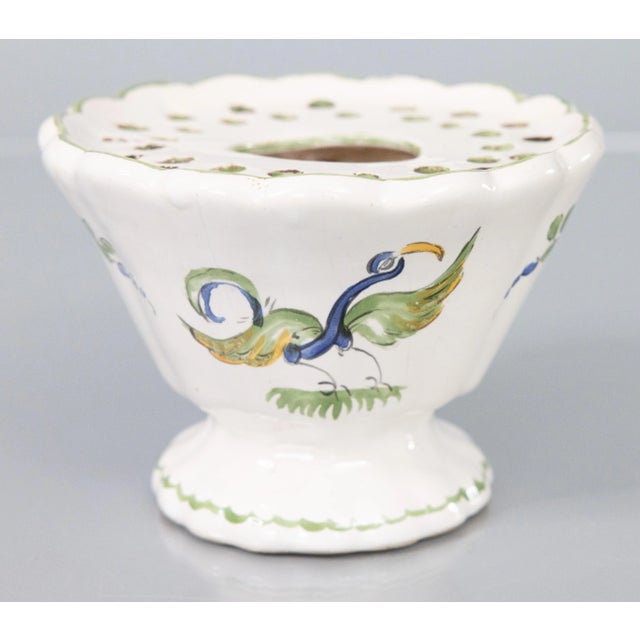 Ceramic 19th Century French Faience Moustiers Bouquetière Flower Frog Vase For Sale - Image 7 of 7