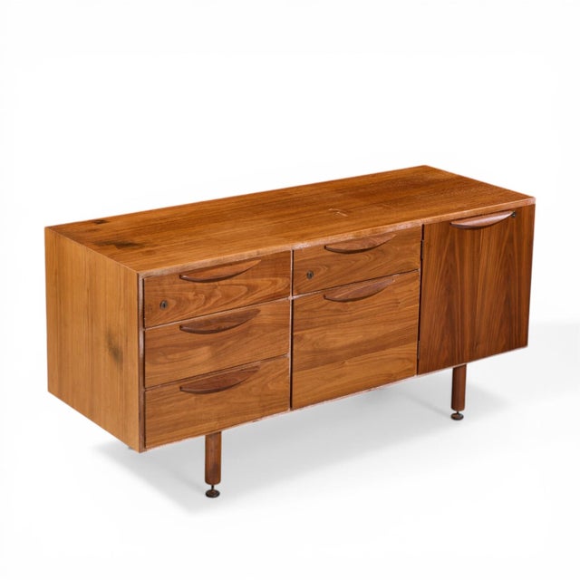 Jens Risom Mid Century Walnut Credenza For Sale - Image 11 of 11