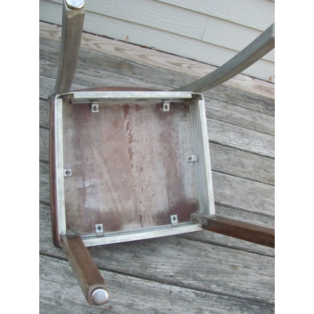Brown 1940s Vintage Shaw Walker Aluminum and Maple Office Chair For Sale - Image 8 of 10