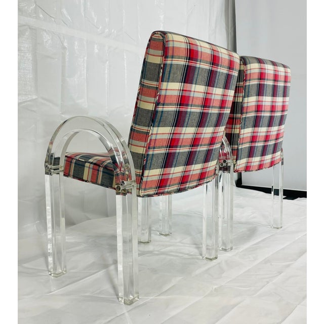 Wood His & Hers Lucite Armchairs by Charles Hollis Jones, Signed & Dated 1972 For Sale - Image 7 of 18