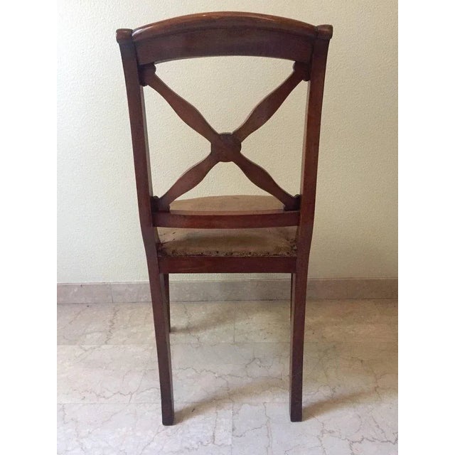 Antique French Empire Walnut Chairs, 1820s, Set of 5 For Sale - Image 3 of 9