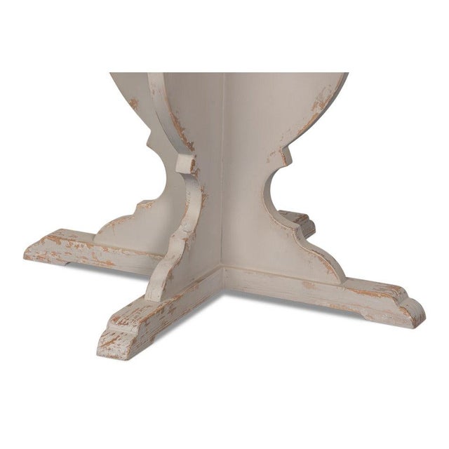 Antiqued Bistro Table with Scrolled Pedestal, 42 Inch For Sale - Image 4 of 12