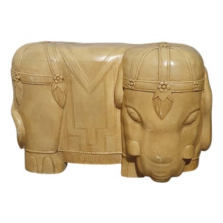 Decorative Wood and Resin Elephant from Form Table For Sale