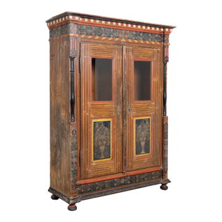19th Century Original Painted Hungarian Cabinet Armoire For Sale