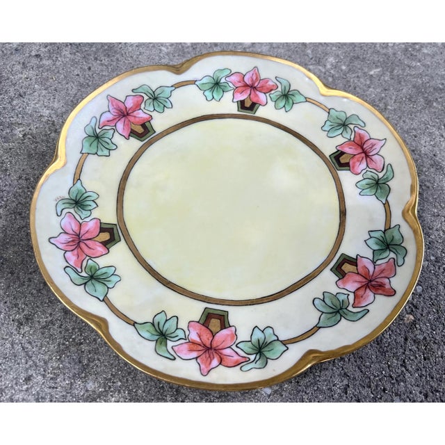 Mismatched Set of Gilt Floral Art Nouveau and Deco Plates Including Kpm of Berlin- a Set of 7 For Sale - Image 10 of 12