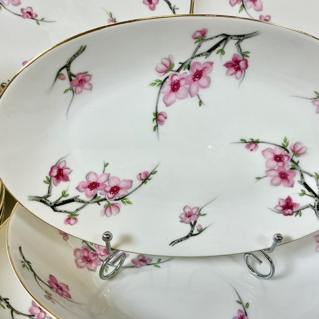1940s Vintage Hollywood Regency Japanese Minimalist Cherry Blossom Dinnerware - Set of 56 For Sale - Image 13 of 14