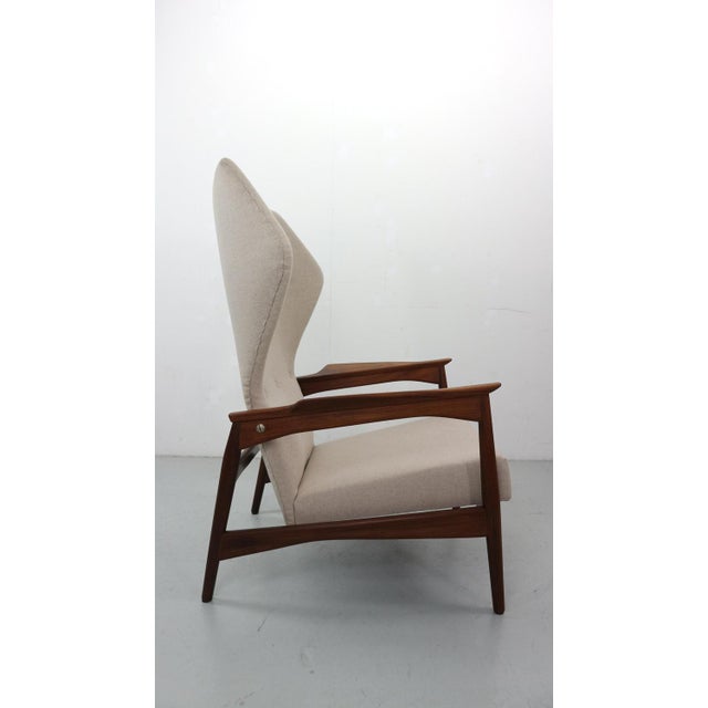 Danish Adjustable Wingback Lounge Chair in Teak attributed to Ib Kofod Larsen for Bovenkamp, 1950s For Sale - Image 6 of 18