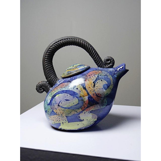 Terracotta Teapot in the style of David Constantine White, USA, 1950s-1970s For Sale - Image 6 of 17