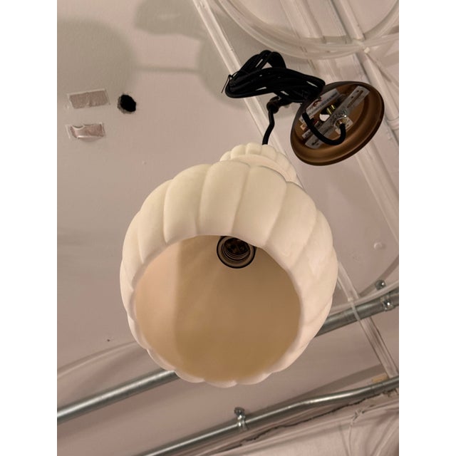 Pottery Barn Noah Fluted Light Pendant For Sale - Image 9 of 13