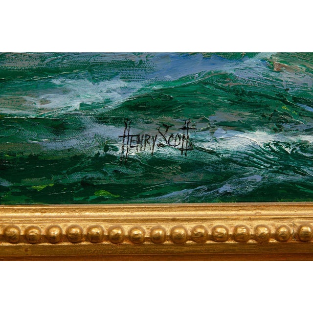 Fine Maritime Seascape Painting of American Clipper Ships by Henry Scott For Sale - Image 11 of 18