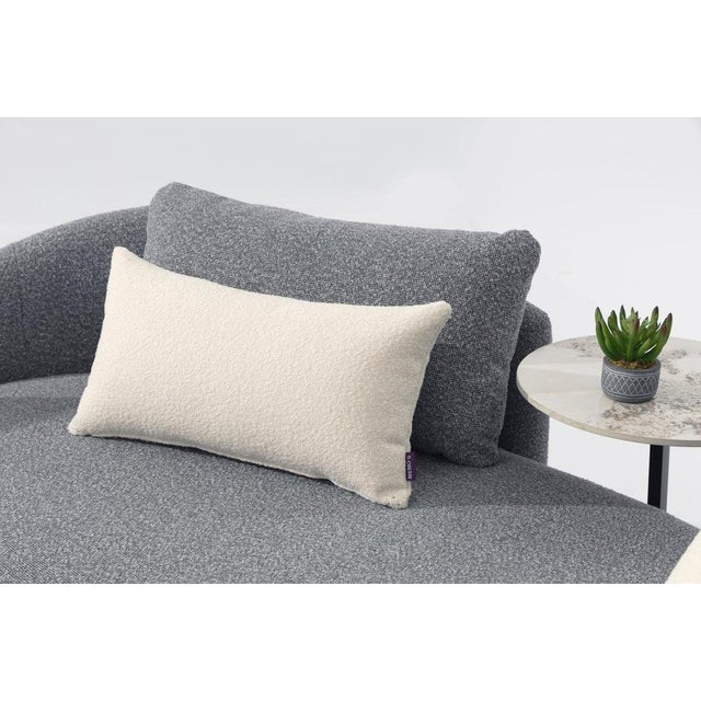 Serene Outdoor Sofa 91" – Bouclé All-Weather Gray Fabric For Sale - Image 4 of 8