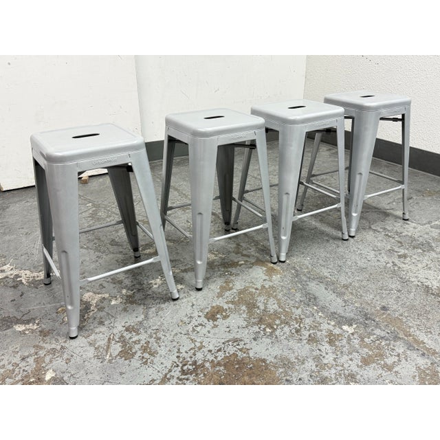 Metal UrbanMod Counter Height Bar Stools, Set of Four For Sale - Image 7 of 12