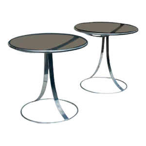 1960s Gardner Leaver for Steelcase Stainless Side Tables - Set of 2