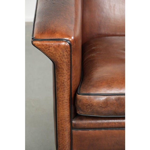 Art Deco Club Chair in Sheepskin Leather For Sale - Image 11 of 13