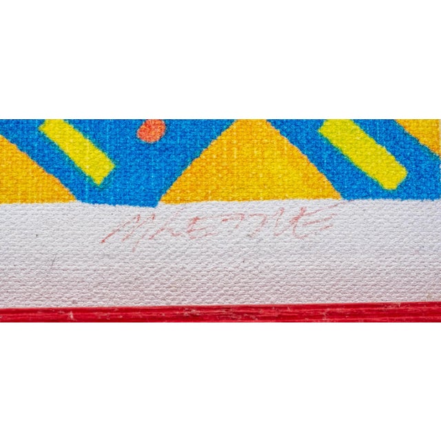 Red Pair of Tropical Caribbean Paintings "Red House & Bananas" and a Village (Untitled) Signed For Sale - Image 8 of 18