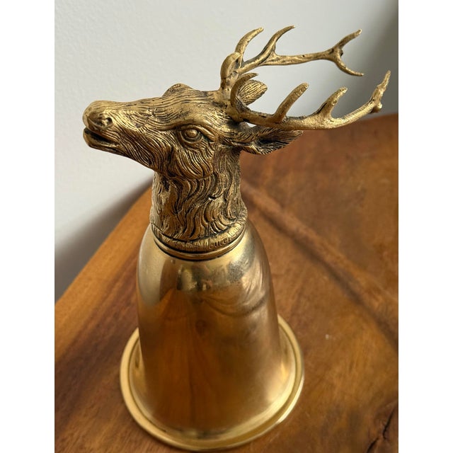 Gucci 1970s Gucci Deer Stag Brass Stirrup Cup For Sale - Image 4 of 11