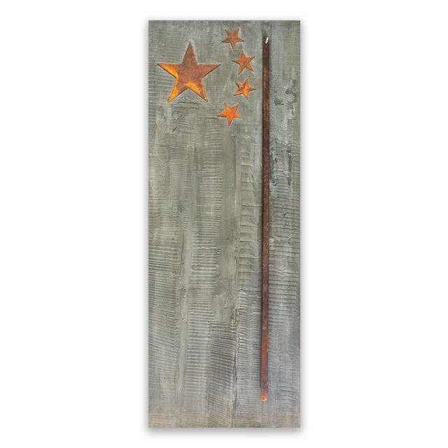 Pierre Auville Pierre Auville "Stars & Sticks", Mixed Media For Sale - Image 4 of 4