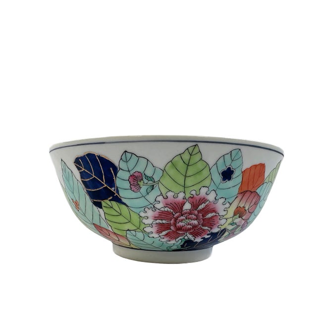 1980s 1980's Gump's of San Francisco Tobacco Leaf Porcelain Bowl For Sale - Image 5 of 10