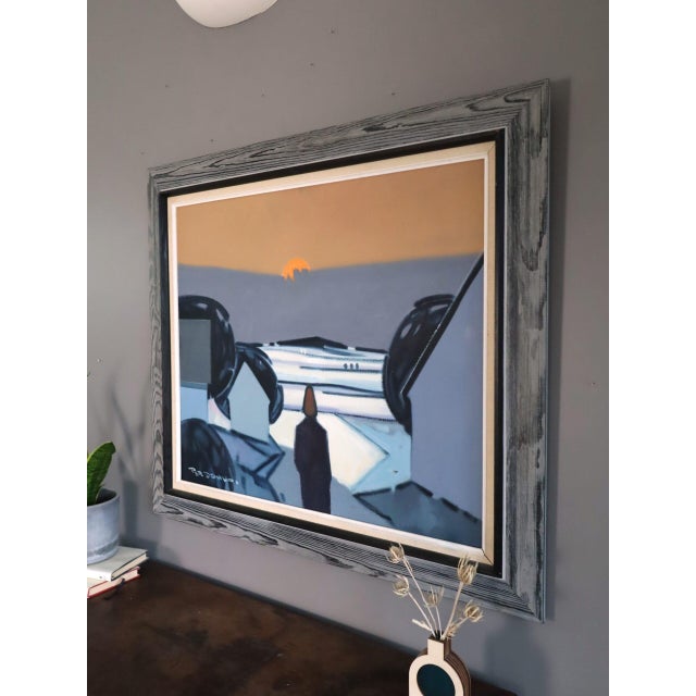 Mid 20th Century Mid-Century Modern 'Winter Light at Dusk' Vintage Swedish Landscape Oil Painting, Framed For Sale - Image 5 of 11